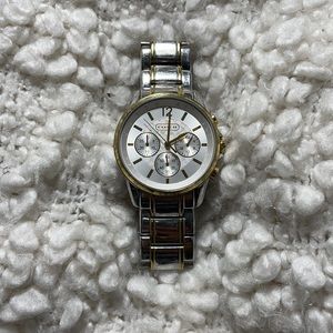 Dual-tone women’s watch by Coach